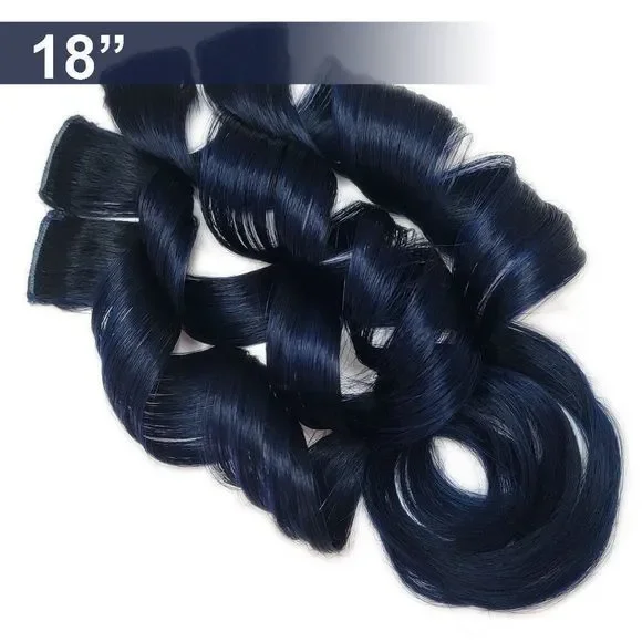 Dark Blue Real Human Hair Extensions Clip in Galaxy Mermaid Hairstyles Achieve the Perfect Mermaid Look with Clip-In Extensions  main image 4